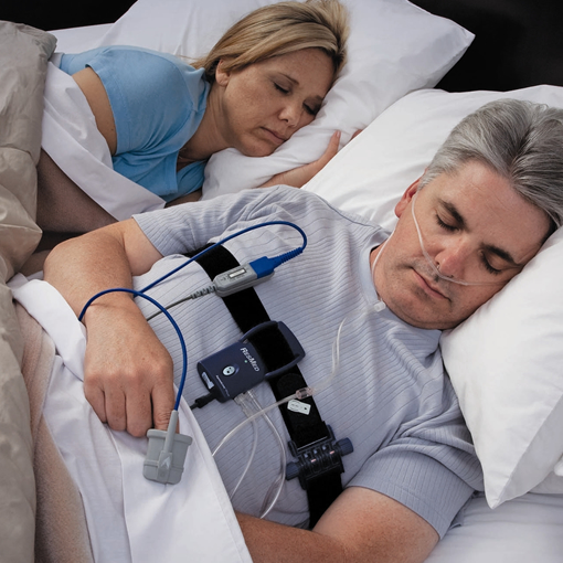 person in bed sleeping taking home sleep test | Hyatt Dental Sleep Medicine | Sleep Apnea | Boyertown, PA